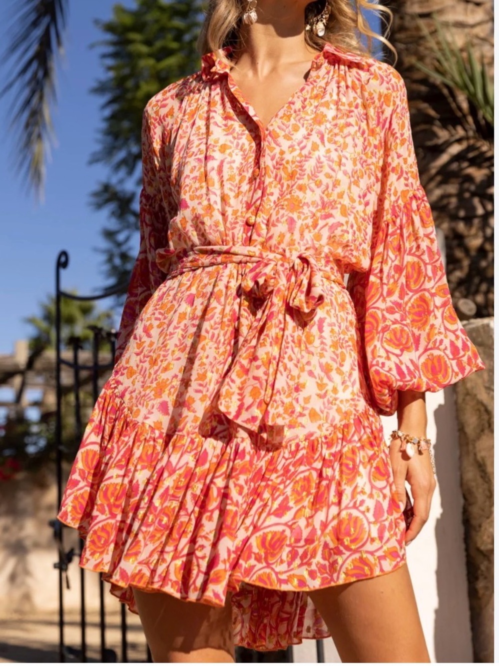 Miss June NAXOS Long Sleeve Lurex Mini Dress OS